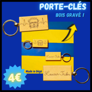 Porte-clés bois gégé